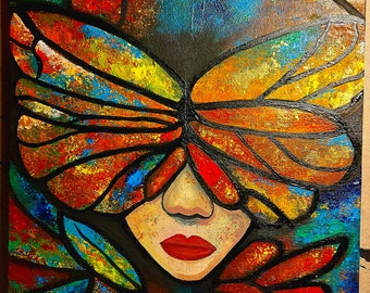 Butterfly Painting: Surrealist, Fine Art, Gift