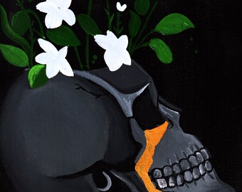 Skull flower pot painting set