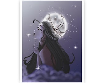 Moon art Harnessing the Moon, Photo Art Paper Poster prints, fantasy art, witchy art