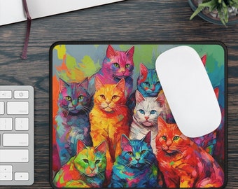 Gaming Mouse Pad, cat lovers, gifts for gamers, cat themed gifts