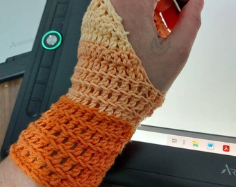 Personalized gift Illustrator custom made-to-order crochet glove digital art glove