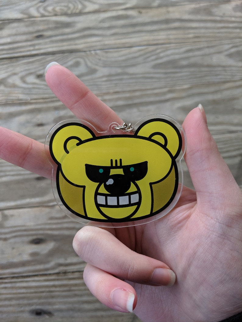 Smiling Hero Bear Acrylic Keychain