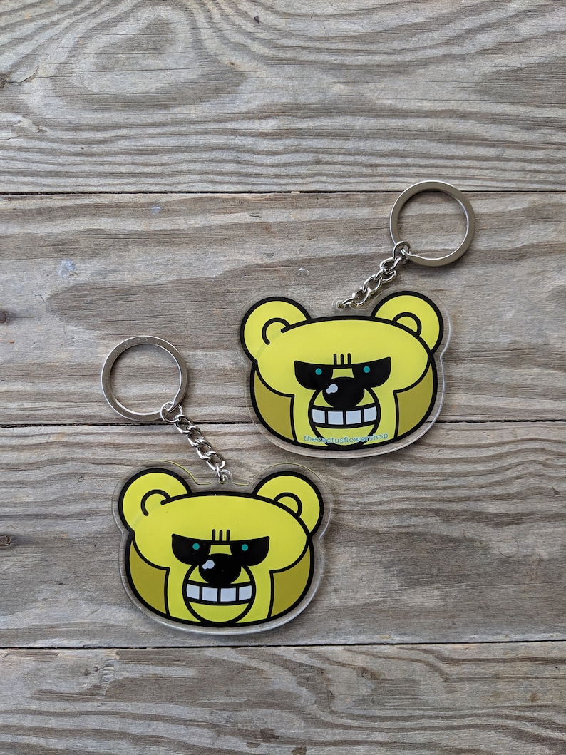 Smiling Hero Bear Acrylic Keychain