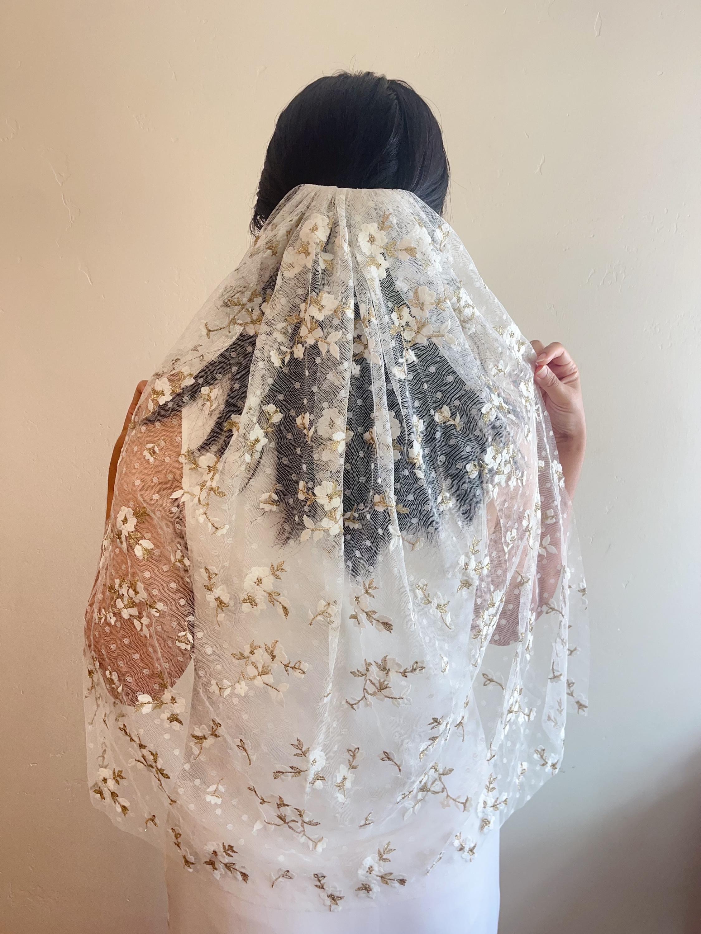 Unique Wedding Veil, Bridal Flower Veil, Flower Botanical