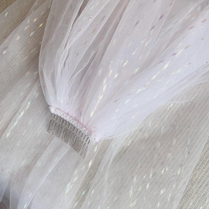 Pink Shimmer Tulle Veil - Bachelorette, Bridal Shower Veil