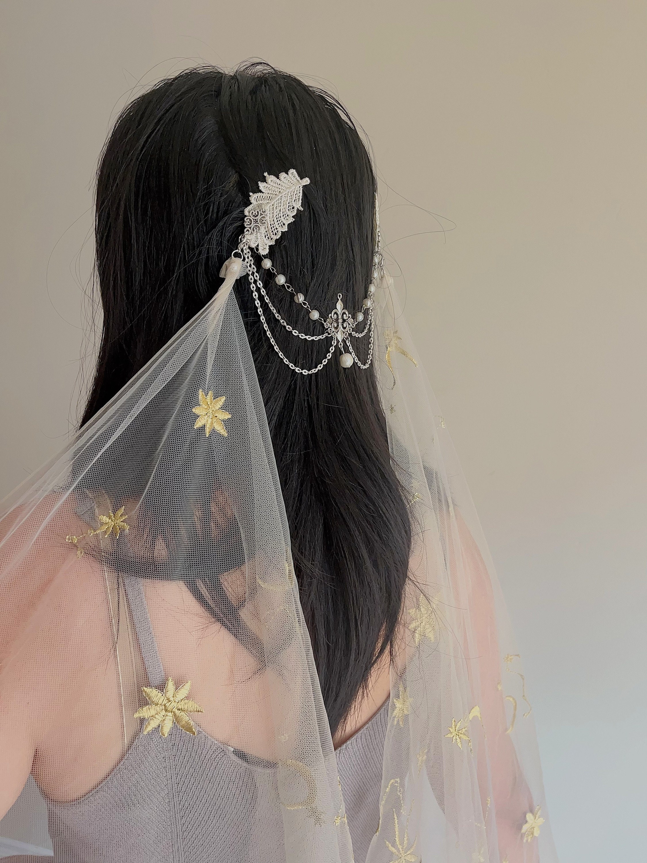 bridal hair with headpiece
