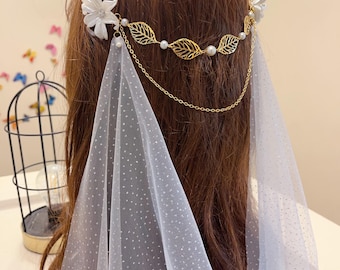 Elegante Copricapo da Sposa, Pettine per Capelli da Sposa, Copricapo in