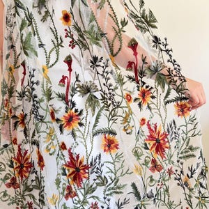 wild flowers veil, Flower veil. Embroidered veil, Nontraditional veil, Boho bride, Floral wedding veil boho garden veil