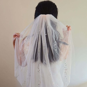 Elegant Sophisticated Purple Short Birdcage Veil Added Sparkling ...