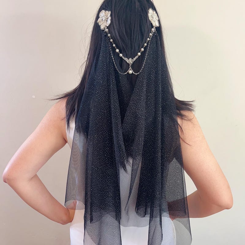 black wedding headpiece