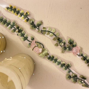 Handgemachte Floral Applikation Brautgürtel: Bestickte Wildblumen Schärpe Bild 2