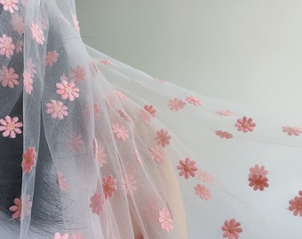 beige wedding veil pink Flower vine veil, Embroidered flower veil, Floral wedding veil, Bridal veil with flowers, Unique wedding veil