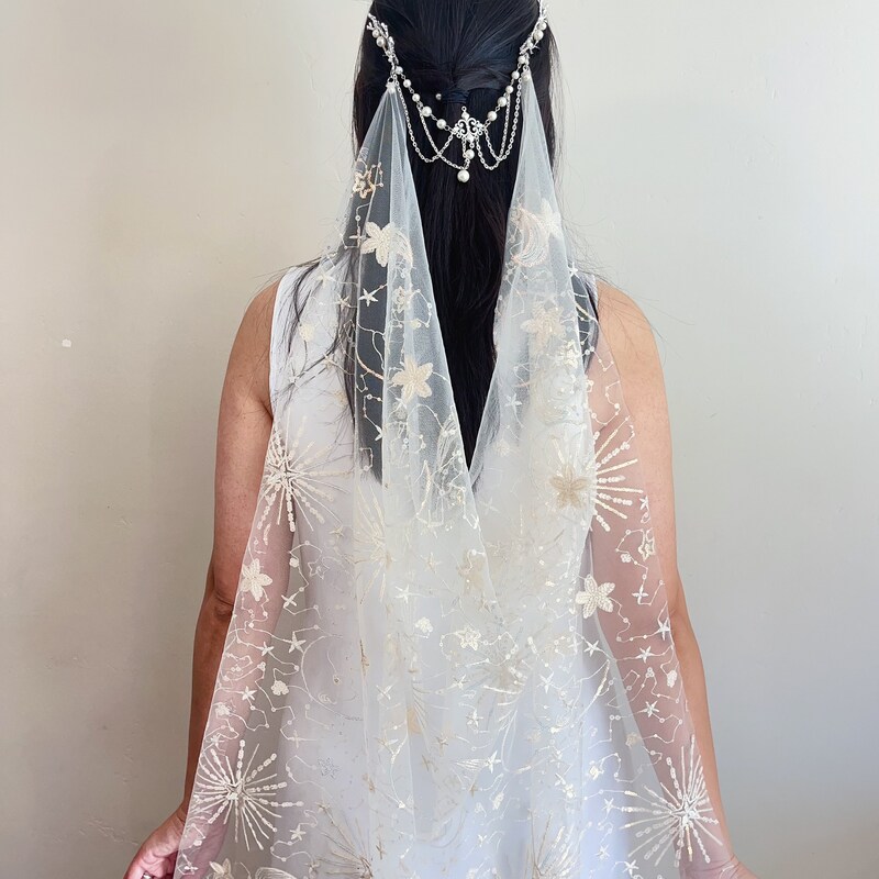 rhinestone veil headpiece