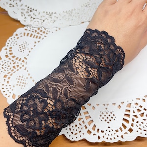 1 piece gothic black arm band stretch Victorian lace arm cuff cover scar tattoo wrist bracelet arm warmer armband wrist cuff sleeve extender