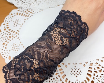 1 piece gothic black arm band stretch Victorian lace arm cuff cover scar tattoo wrist bracelet arm warmer armband wrist cuff sleeve extender