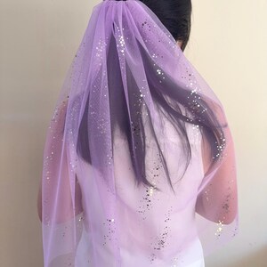 Shining Purple Confetti Veil, Shining Dots Wedding Veil, Unique ...