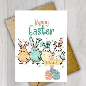 Printable Easter Card - Easter chicks