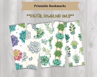 Printable Bookmarks - Twinkling Succulents