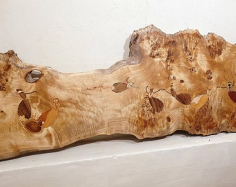 Testata di lente di ingrandimento pioppo - 202cm - Unico e Artigianale - Danza provenzale dell'Arlésiennes - Legno Solido