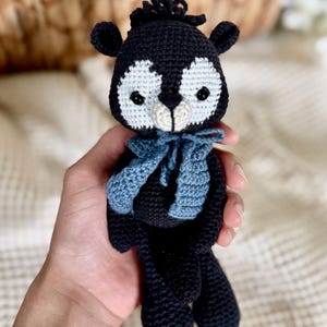 Crochet Skunk Baby Toy: 100% Cotton Amigurumi Plushie