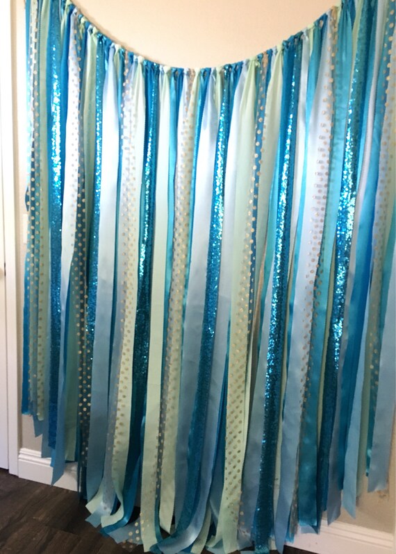 Mermaid Fabric Streamers Backdrop Photo Booth decorations Etsy