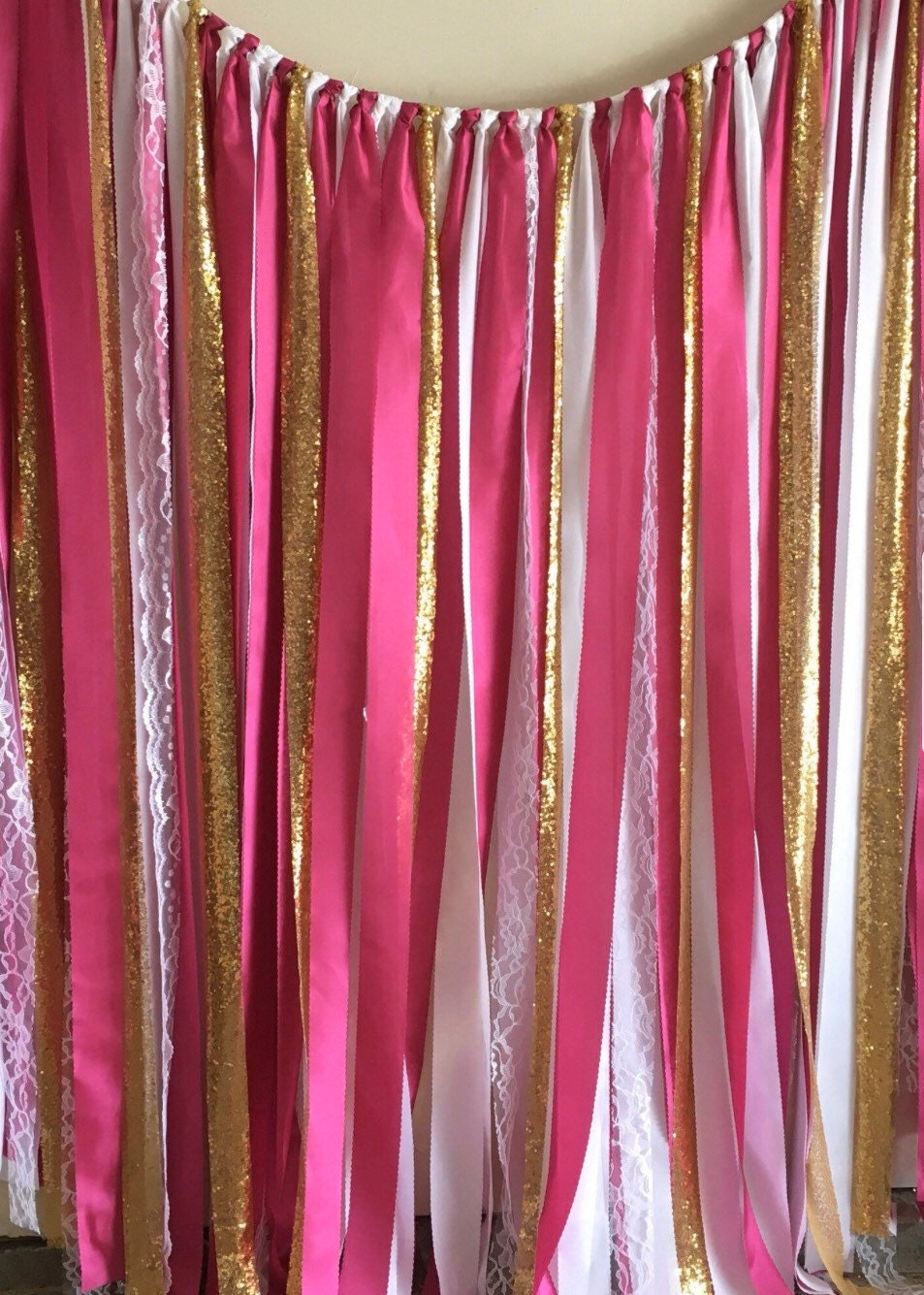 Rose Pink Lace Sparkle Gold Backdrop Photo Booth Baby Shower - Etsy Canada