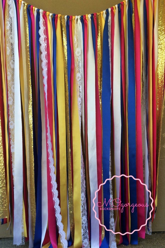 Backdrop Curtain Fuchsia Gold Royal Blue And Gold Yellow Etsy