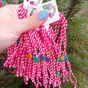 Set of 10 bracelets martenitsа, Martenitsa with smile, Traditional Bulgarian Martenitsa, Amulet bracelet, White and red, emote icons