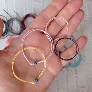 Braccialetto con perline blu contro il malocchio, braccialetto con corda colorata, braccialetto per neonati, braccialetti per la famiglia, protezione mamma papà, semplice braccialetto colorato contro il malocchio
