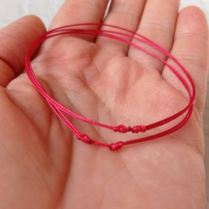Pulseras familiares, mamá y yo, bebé mamá papá, protección de hilo rojo, pulsera roja, buena suerte, pulsera de hilo rojo, pulsera roja simple
