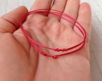 Family Bracelets, Mommy and Me, baby Mom Dad, Red String Protection, Red Bracelet, Good Luck, Red String Bracelet, Simple Red bracelet