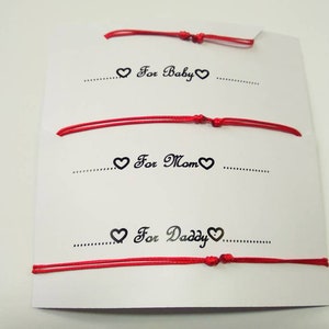 Family Bracelets, Mommy and Me, baby Mom Dad, Red String Protection, Red Bracelet For Baby, Good Luck, Red String Bracelet, newborn Amulet