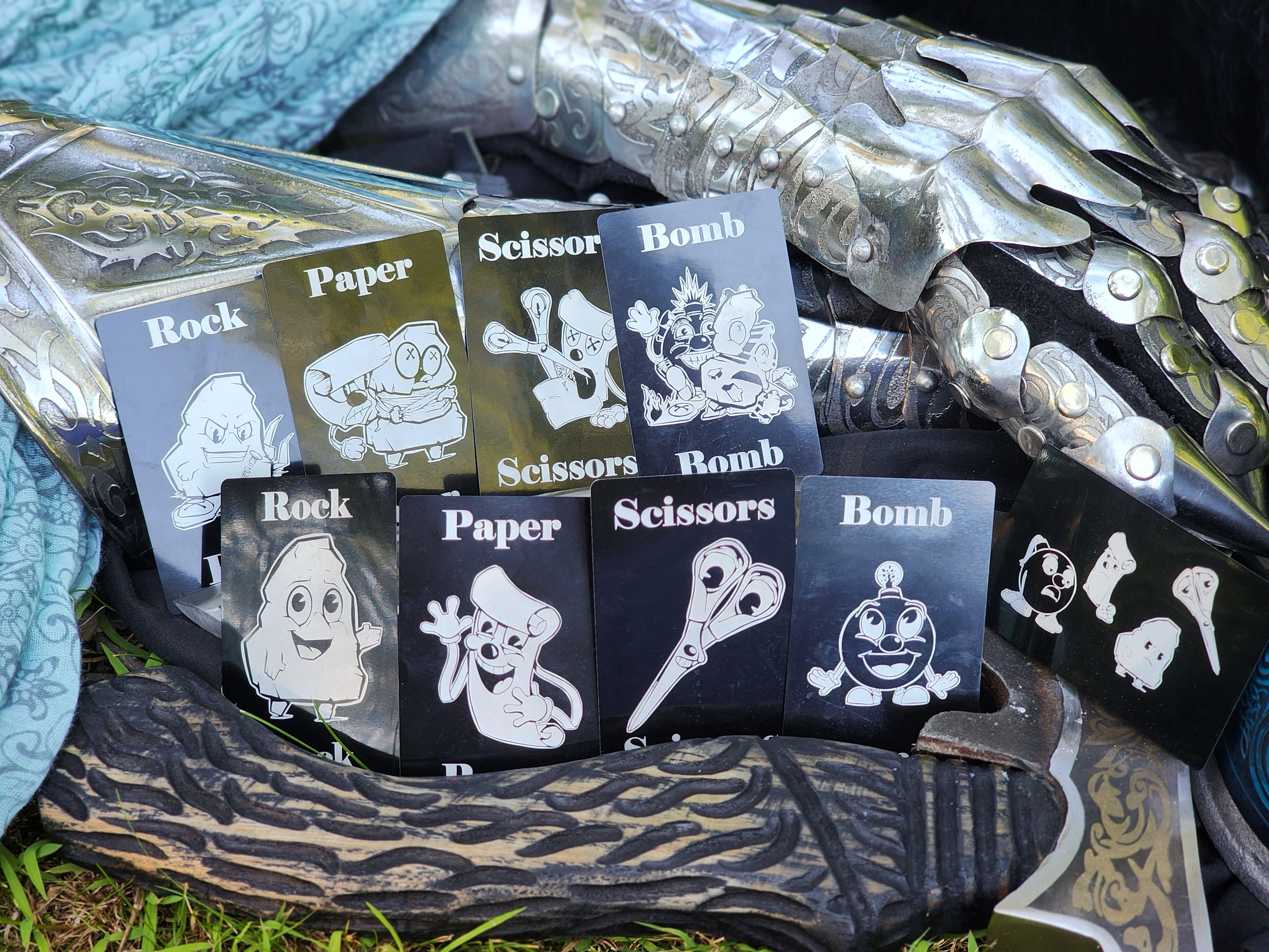 Rock Paper Scissors (bomb) Custom Metal Card Set - Etsy