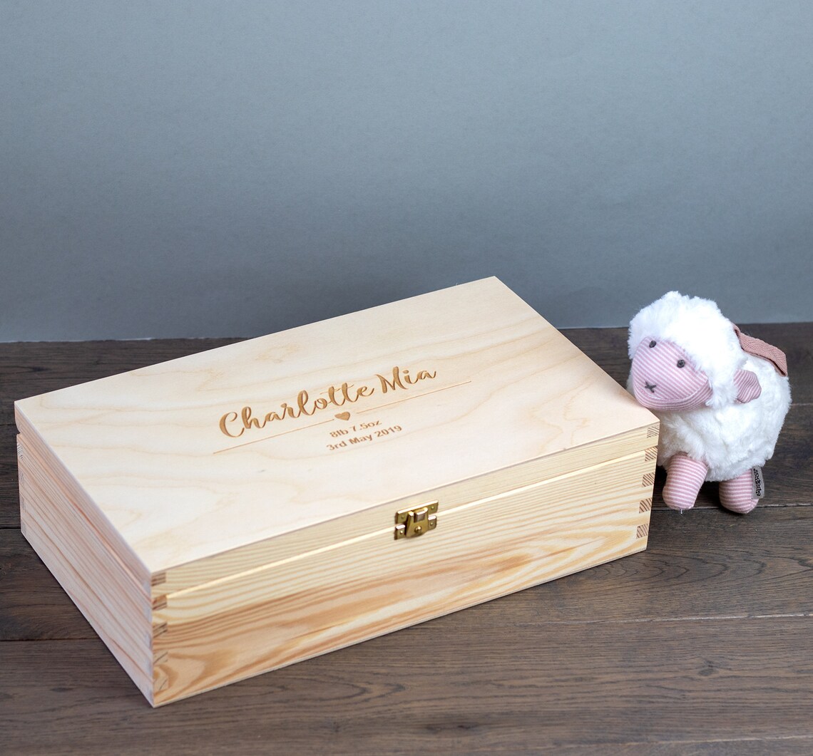 New Baby Keepsake Memory Box Personalised Etsy UK