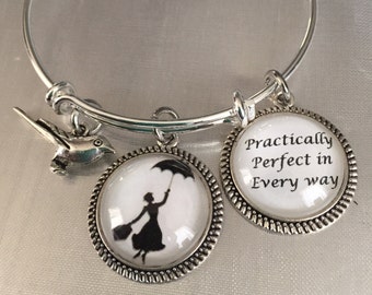 Mary Poppins bracelet-Practically Perfect in every way bracelet-Disney bracelet