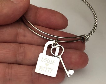 Lock and key bracelet-personalized lock and key bracelet-stainless steel