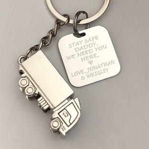 Truck driver key chain,personalized key chain, Father’s Day truck key chain-3D truck charm