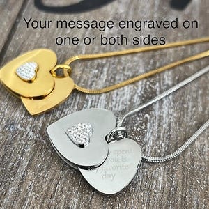 Personalized stainless steel heart with secret message necklace-Mother’s day heart necklace-for grandma-for wife-valentine’s day gift