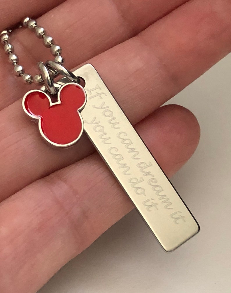 if you can dream it you can do it engraved 10 x 40mm vertical bar charm necklace-friendship bracelet