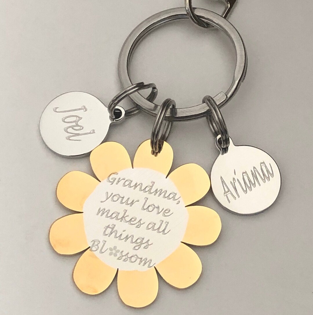 Sunflower Key Chain or Necklacepersonalized Sunflower Key Chain for