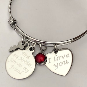 Mother bracelet-Mother engraved bracelet-Firsy my Mother, forever my Friend engraved bracelet-i love you bracelet