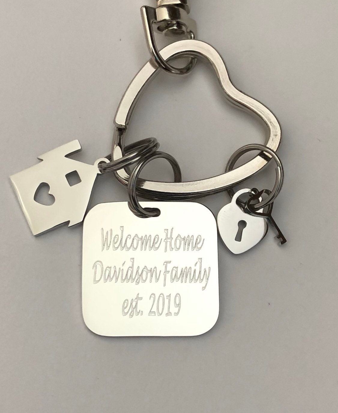 Home Keychain Personalized Housewarming Gift Etsy