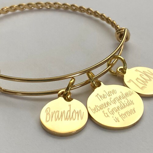 Personalized Grandma Bracelet With Grandkids Names and Etsy