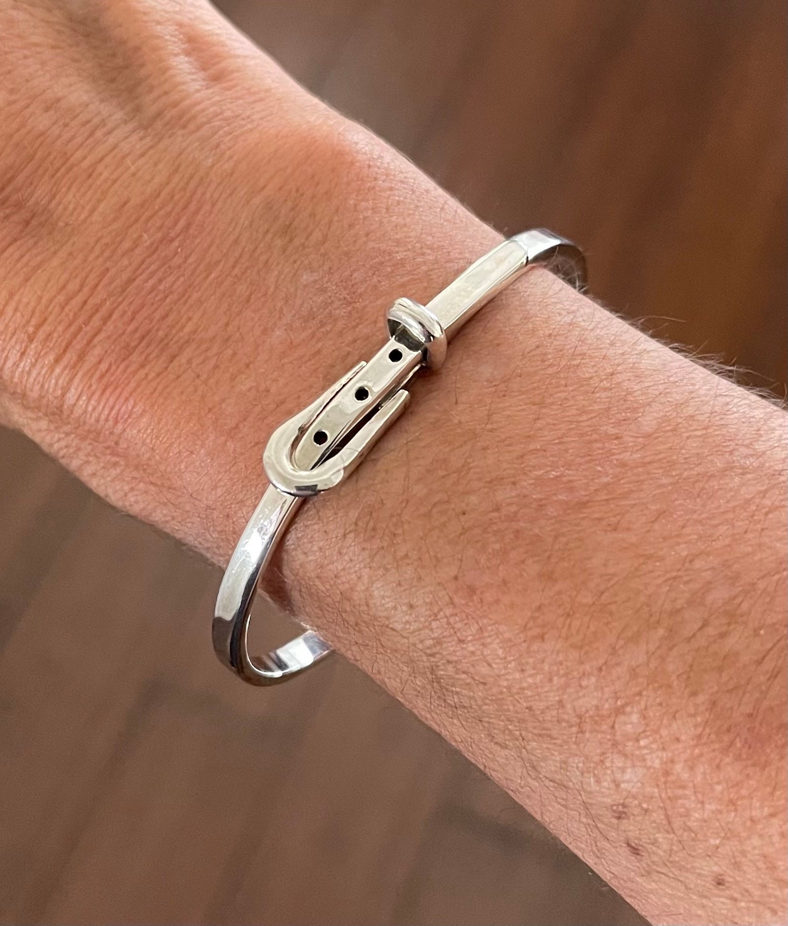 ＭＥＸＩＣＯ　925 シルバーバングル 925 Mexico Sterling Silver Vintage Buckle Hinged Bracelet