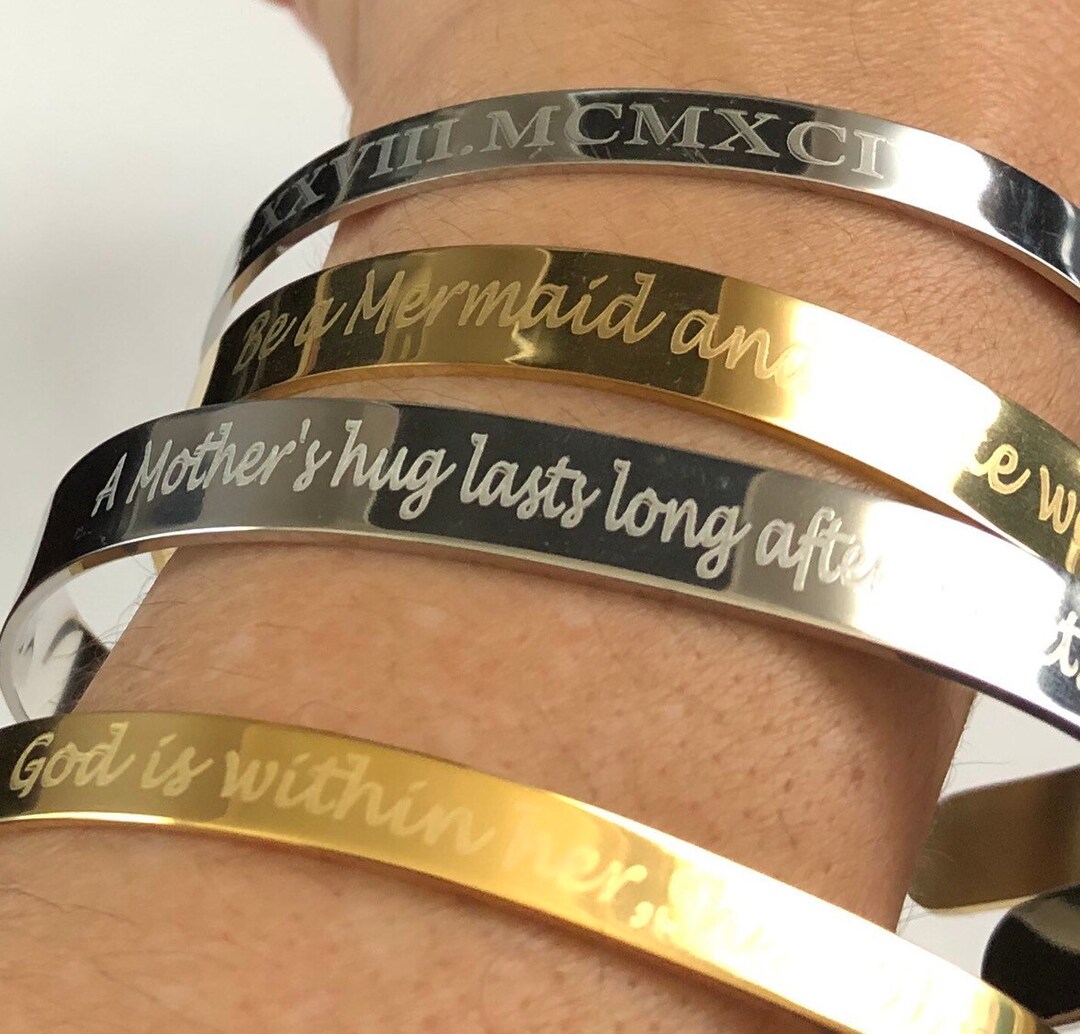 Customize Engraved Cuff-engraved Bracelet-personalized Engraved ...