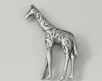 Sterling Silver Vintage Giraffe Brooch