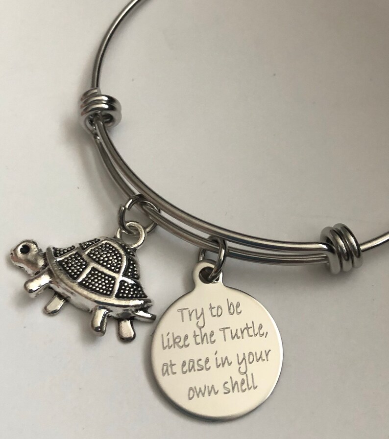 Turtle Braceletengraved Personlaized Turtle Bracelettry to Etsy