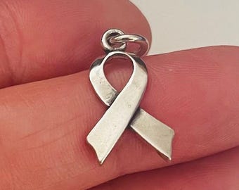 vintage Sterling silver “ribbon” charm- 925 silver