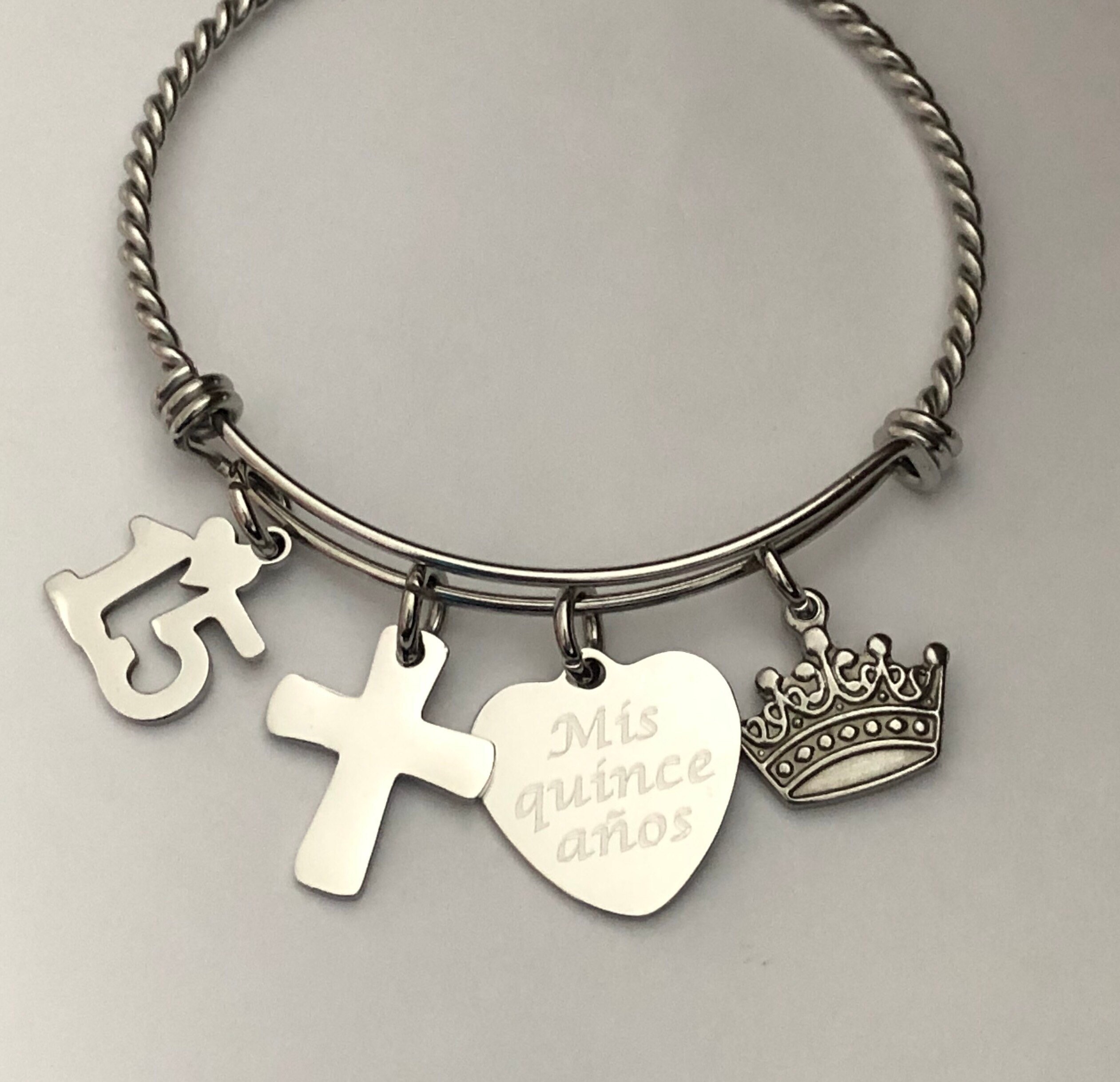 Quince Anos Bracelet15th Birthday Braceletwith 15 Charm Etsy