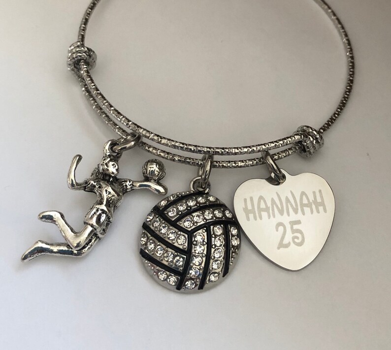 Volleyball Braceletpersonalized Volleyball Bracelet With Name Etsy